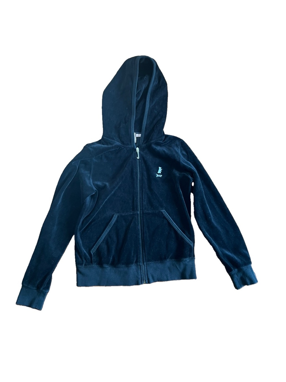 Juicy couture kids zip up hoodie black velour 10 girls